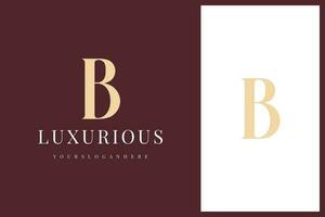 elegant simple minimal luxury serif font alphabet letter B logo design vector