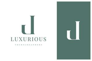 elegant simple minimal luxury serif font alphabet letter J logo design vector