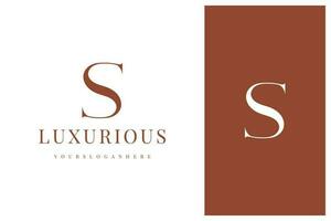 elegant simple minimal luxury serif font alphabet letter S logo design vector