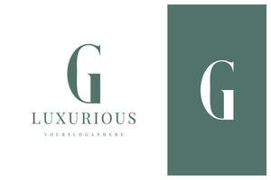 elegant simple minimal luxury serif font alphabet letter G logo design vector