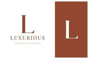elegant simple minimal luxury serif font alphabet letter L logo design vector