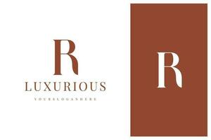 elegant simple minimal luxury serif font alphabet letter R logo design vector