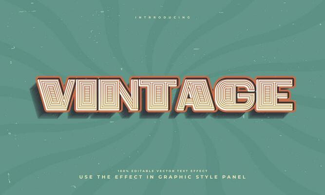 vintage retro grunge texture style editable colorful vector text effect alphabet font typography