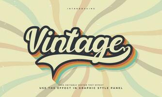 vintage retro grunge texture lettering style editable colorful rainbow vector text effect alphabet font typography