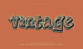 grunge vintage retro editable vector text effect alphabet font typography typeface