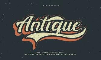 grunge vintage retro editable vector text effect alphabet font typography typeface