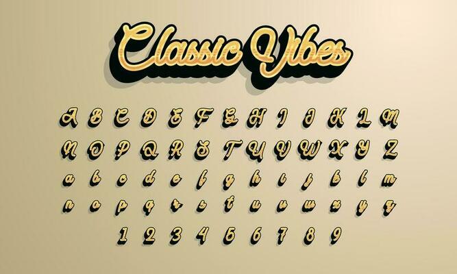 vintage retro editable vector alphabet font typography typeface