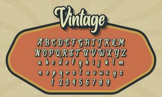 vintage retro style colorful vector alphabet font typography typeface