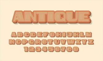 vintage retro style colorful vector alphabet font typography typeface