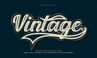 vintage retro editable text effect alphabet font typography typeface vector