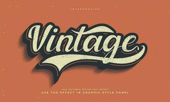 grunge vintage retro editable vector text effect alphabet font typography typeface