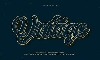 vintage retro editable text effect alphabet font typography typeface vector