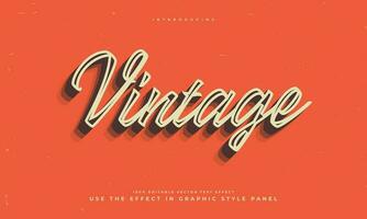 vintage retro editable text effect alphabet font typography typeface vector