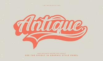 vintage retro editable text effect alphabet font typography typeface vector