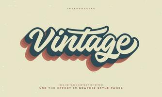 vintage retro editable text effect alphabet font typography typeface vector