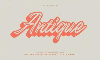 vintage retro editable text effect alphabet font typography typeface vector