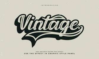 vintage retro editable text effect alphabet font typography typeface vector