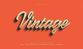 vintage retro editable text effect alphabet font typography typeface vector