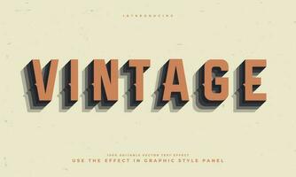 vintage retro editable text effect alphabet font typography typeface vector