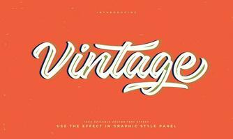 vintage retro editable text effect alphabet font typography typeface vector