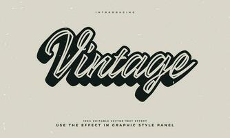 vintage retro editable text effect alphabet font typography typeface vector