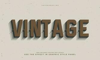 vintage retro editable text effect alphabet font typography typeface vector