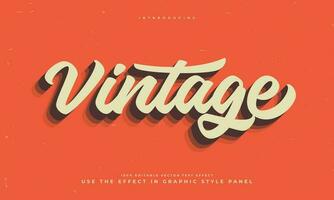 vintage retro editable text effect alphabet font typography typeface vector