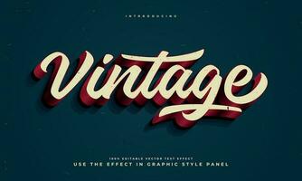 vintage retro editable text effect alphabet font typography typeface vector