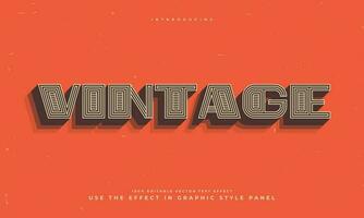 vintage retro editable text effect alphabet font typography typeface vector