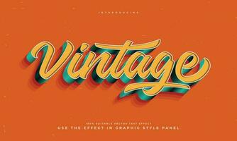 vintage retro editable text effect alphabet font typography typeface vector