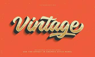 vintage retro editable text effect alphabet font typography typeface vector