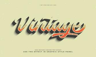 vintage retro editable text effect alphabet font typography typeface vector