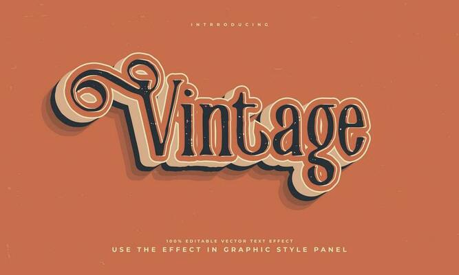 vintage retro editable text effect alphabet font typography typeface