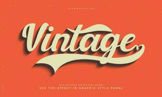 vintage retro editable text effect alphabet font typography typeface vector