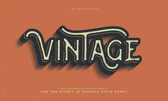 grunge vintage retro editable vector text effect alphabet font typography typeface