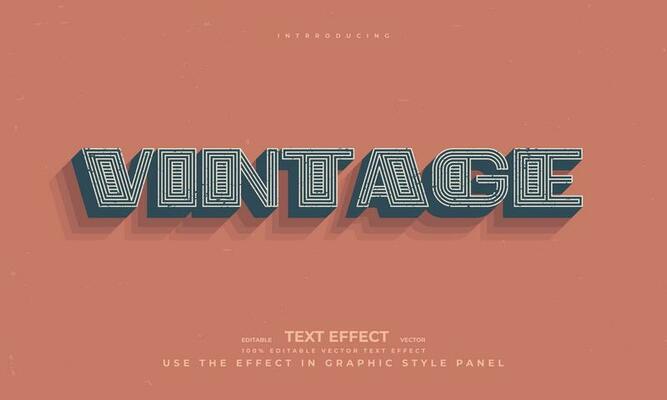 vintage retro editable text effect alphabet font typography typeface