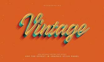 vintage retro editable text effect alphabet font typography typeface vector