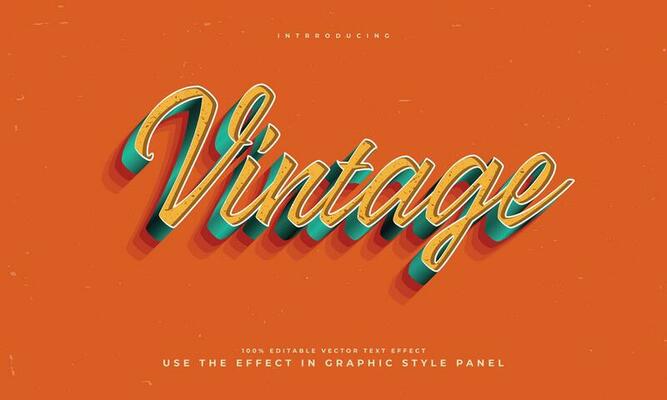 vintage retro editable text effect alphabet font typography typeface