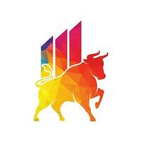 trade bull logo icon vector design template