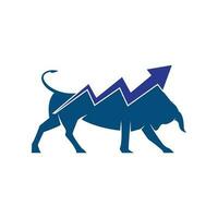 trade bull logo icon vector design template
