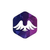 Eagle Wings Logo design vector template. Luxury corporate heraldic flying Falcon Phoenix Hawk bird Logotype concept icon.
