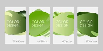 Abstract background banner gradient line color design vector, vertical banner set vector