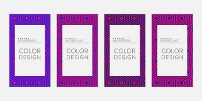 Background banner geometric line color design vector, vertical banner set vector