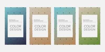 Background banner geometric line color design vector, vertical banner set vector