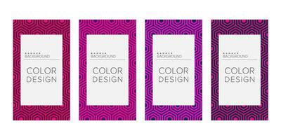 Background banner geometric line color design vector, vertical banner set vector