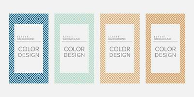 Background banner geometric line color design vector, vertical banner set vector