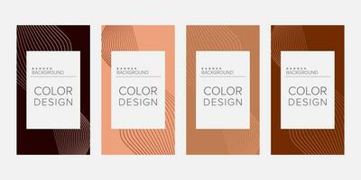 Abstract background banner wave line color design vector, vertical banner set vector