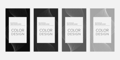 Abstract background banner wave line color design vector, vertical banner set vector