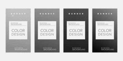 Background banner geometric line color design vector, vertical banner set vector