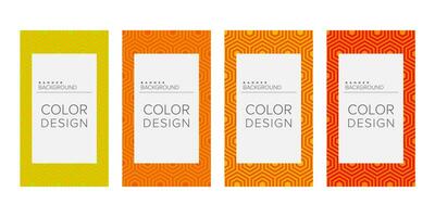 Background banner geometric line color design vector, vertical banner set vector